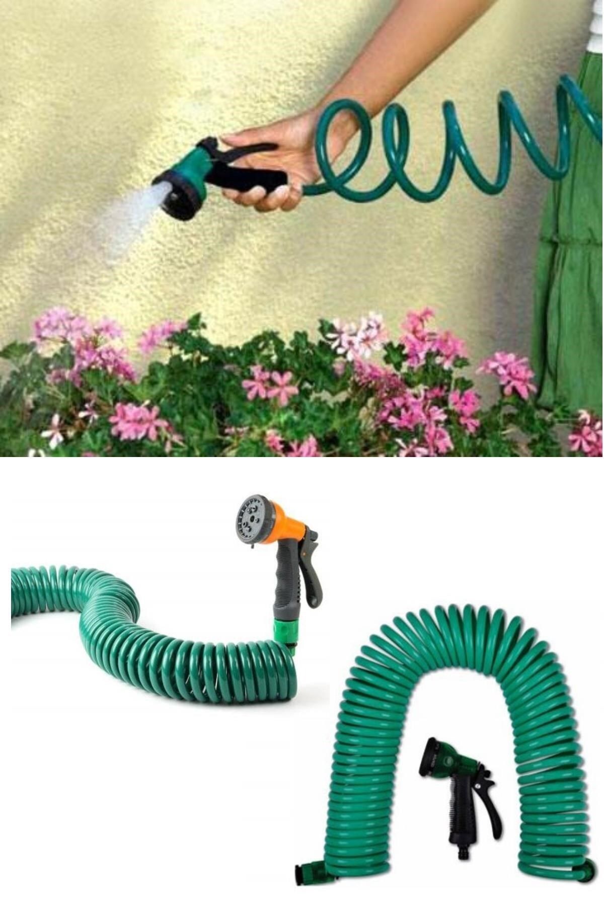 Ayaz World 30 Metre Spiral Hortum + 4 Fonksiyonlu Özel Sulama Tabancası (4767) - AYZ5044-1069