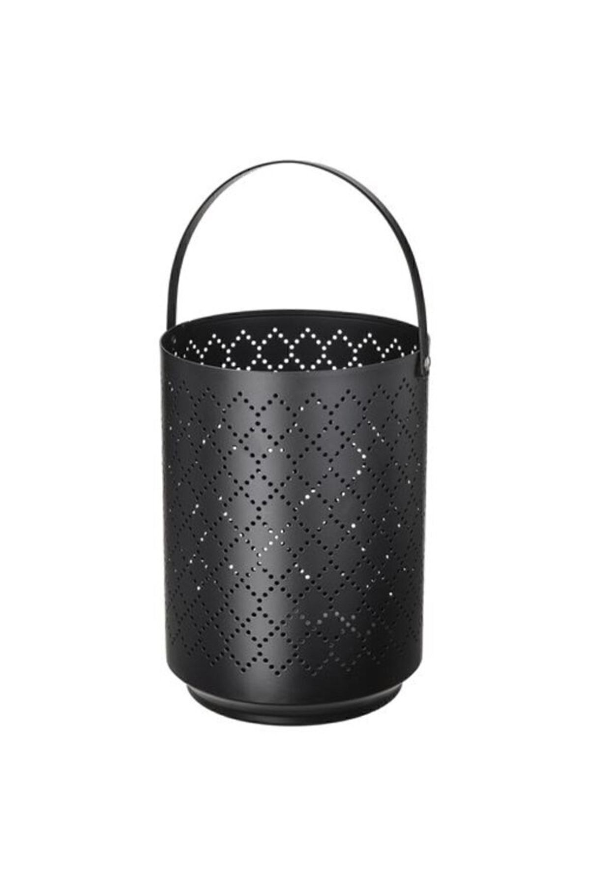 Elioure Şık Siyah Çelik Dekoratif Fener Mumluk 22 cm