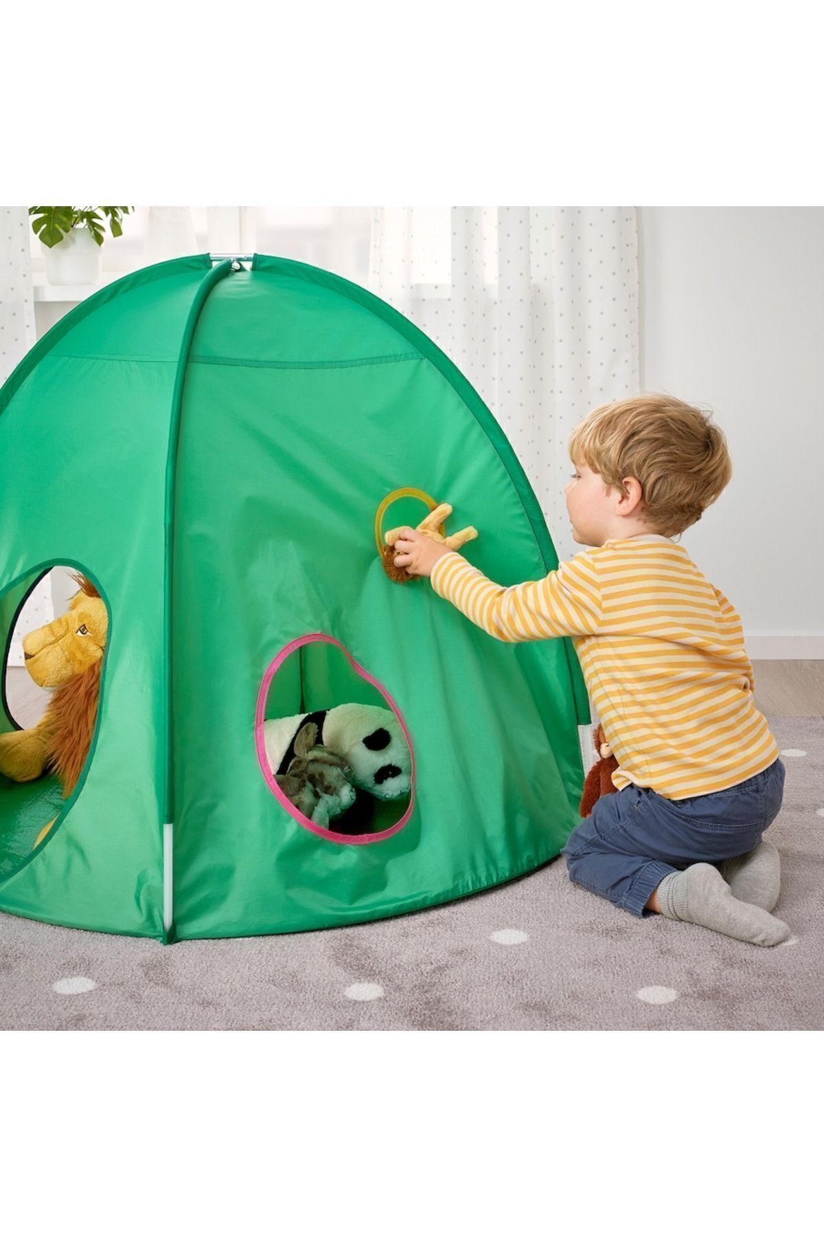 IKEA Çocuk Oyun Çadırı Yeşil Renk 98x80 cm Çadır Oyun Evi fotoğrafı 4 (önizleme)