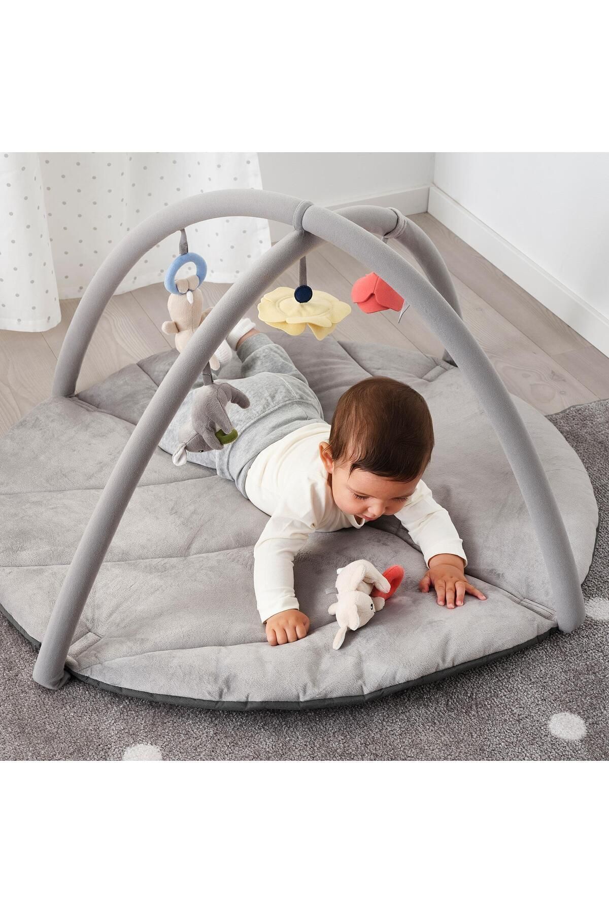 IKEA Oyuncaklı Bebek Oyun Halısı 90x49 Cm Gri Renk Aktivite-bebek Jimnastiği Oyun Halısı fotoğrafı 4 (önizleme)