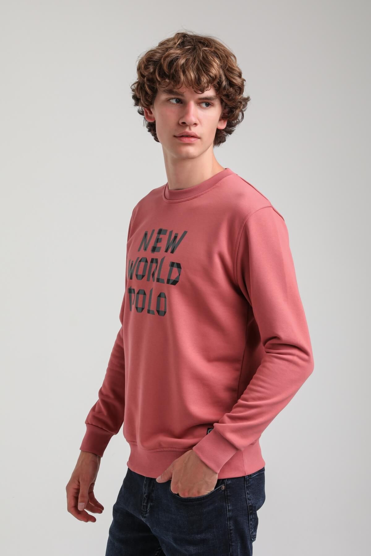 NEW WORLD POLO-Crew Neck Chestnut Slim Fit Sweatshirt 23Fwm60161 3