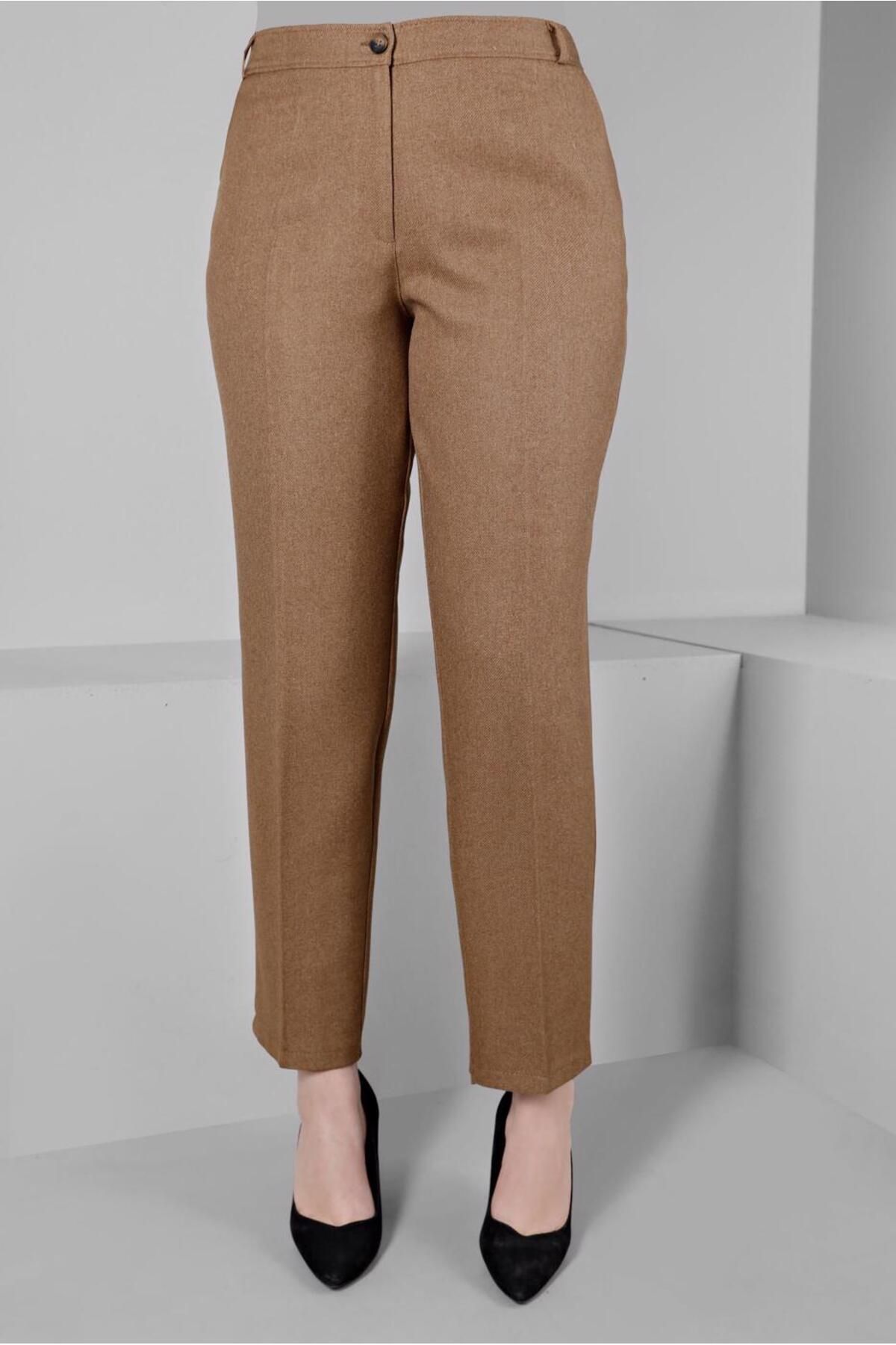 TRENDTESETTÜR-Brown Women's Trousers - Straight Cut t 70478 1