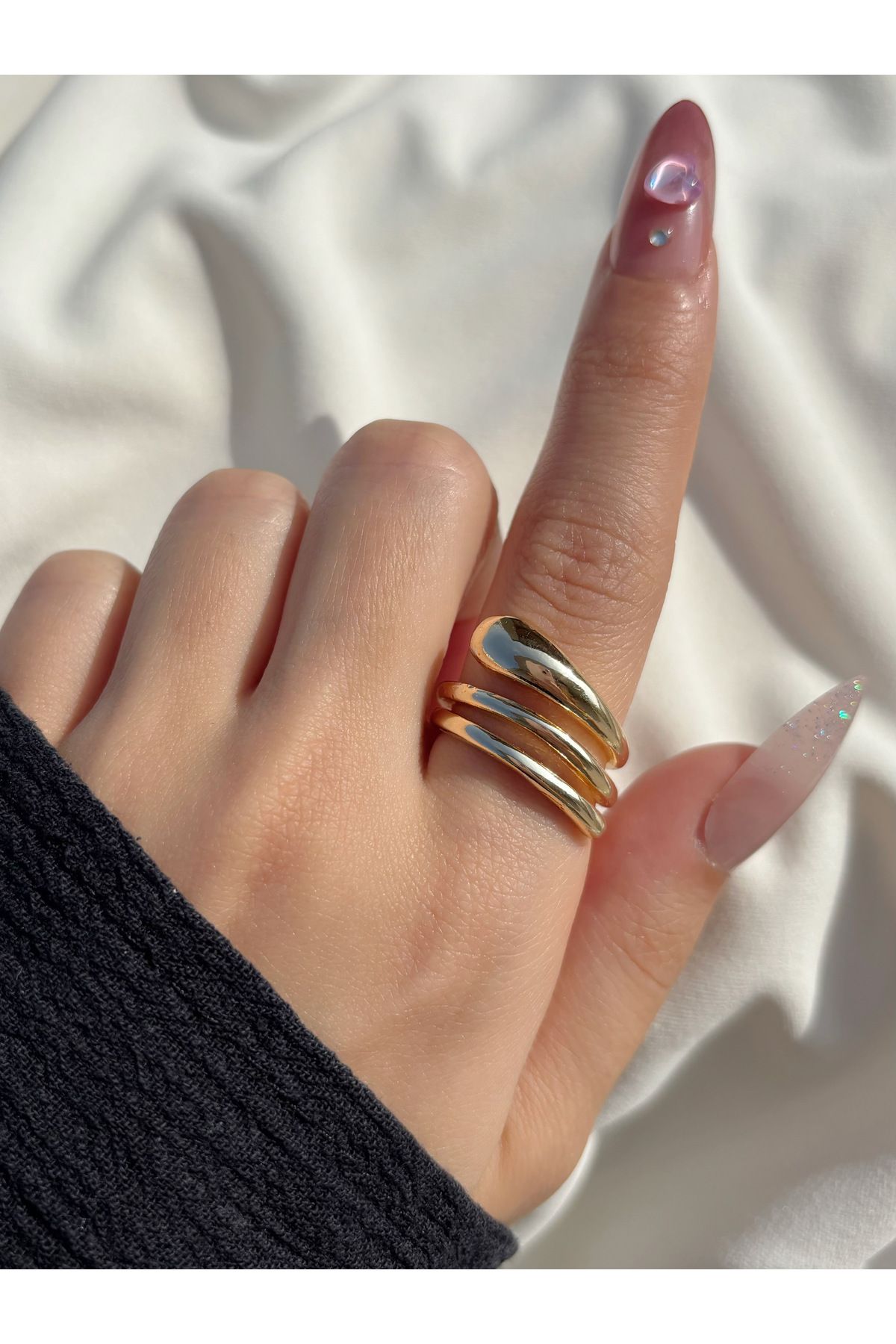 Eylülün Takısı-Women's Gold Color Design Coiled Ring 2