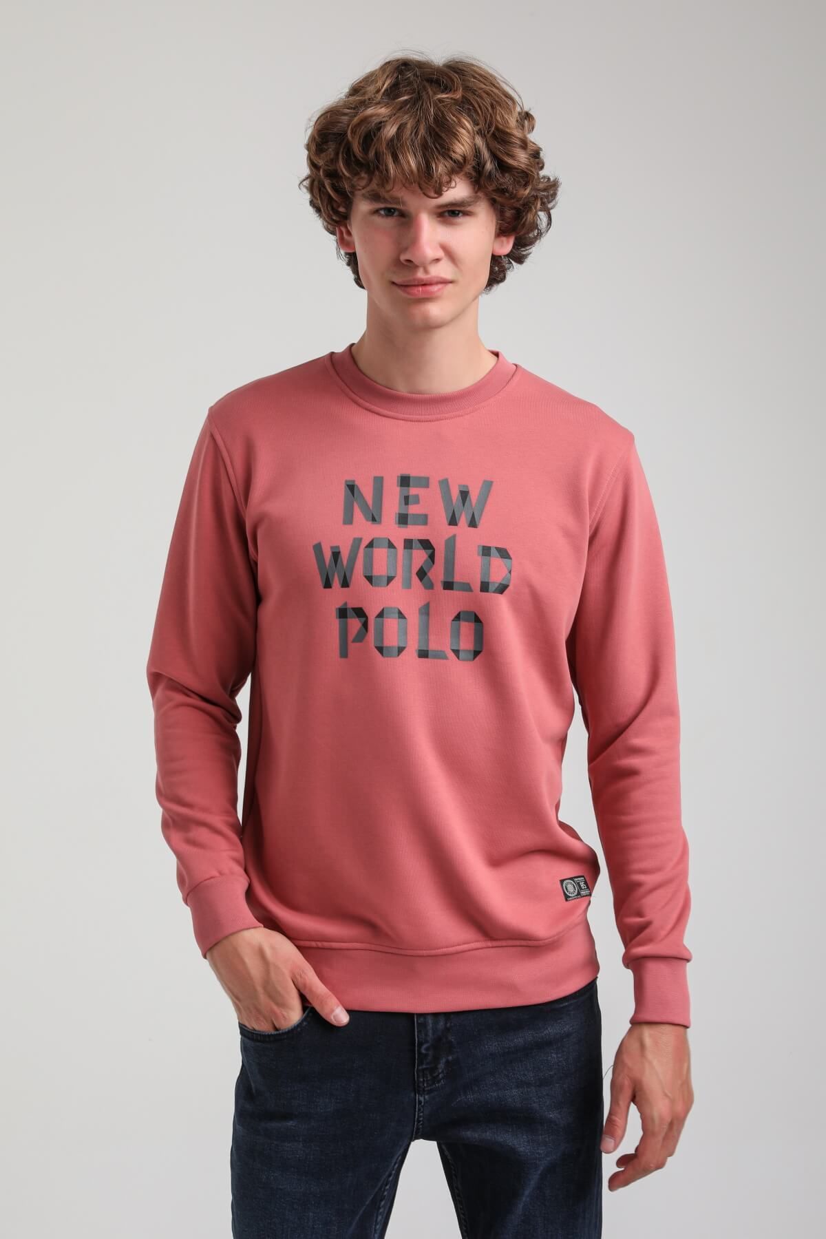 NEW WORLD POLO-Crew Neck Chestnut Slim Fit Sweatshirt 23Fwm60161 2