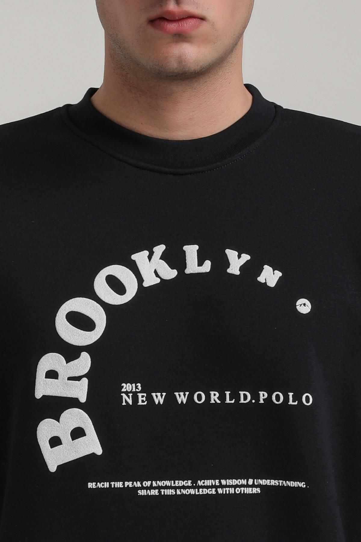 NEW WORLD POLO-Crew Neck Navy Slim Fit Sweatshirt 24Fwm60172 4