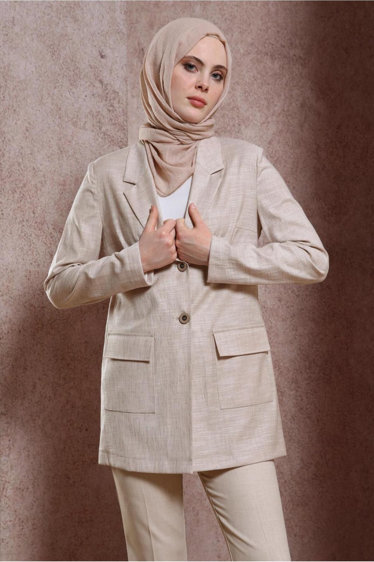 کاپشن یقه دوبل 44456 Alvina
