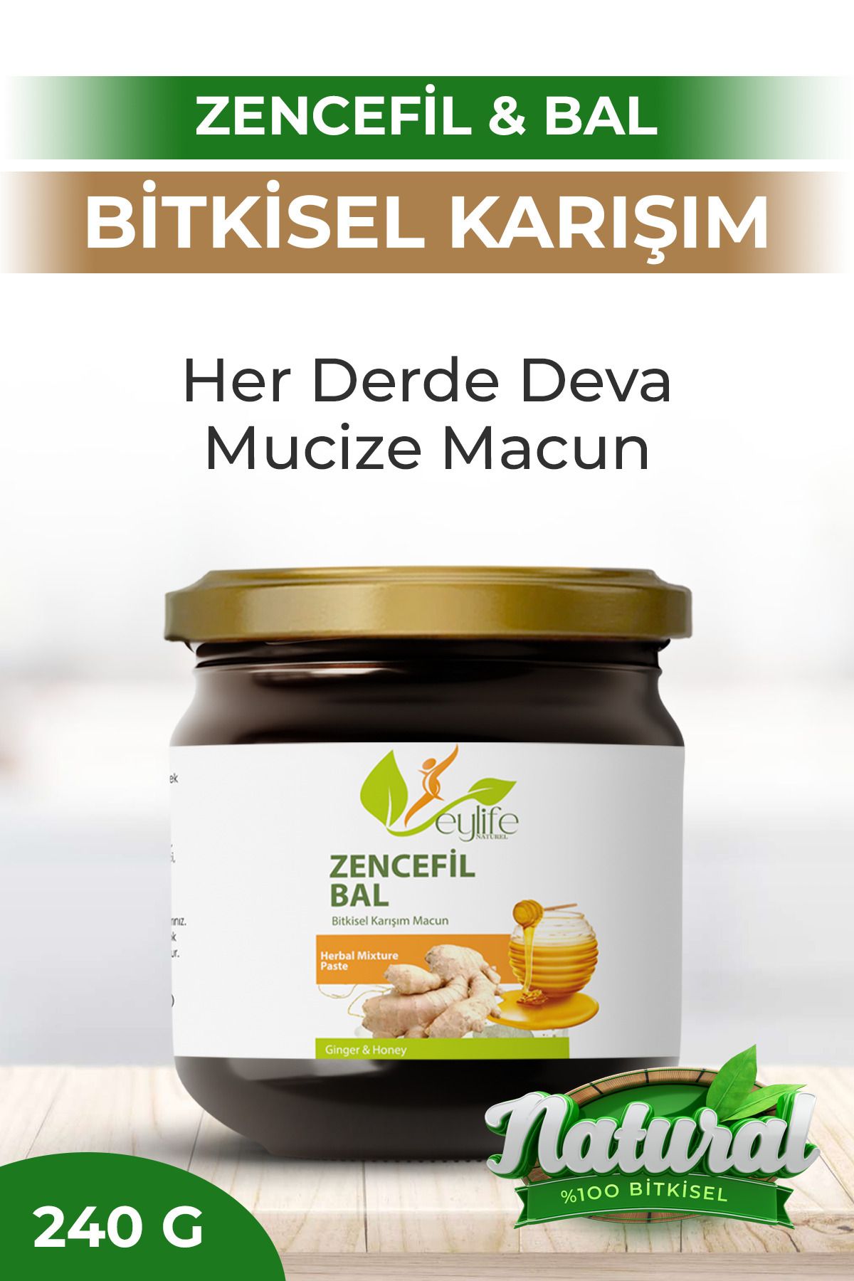 EYLİFENATUREL Ballı Zencefilli Bitkisel Karışım Macun 240 Gram