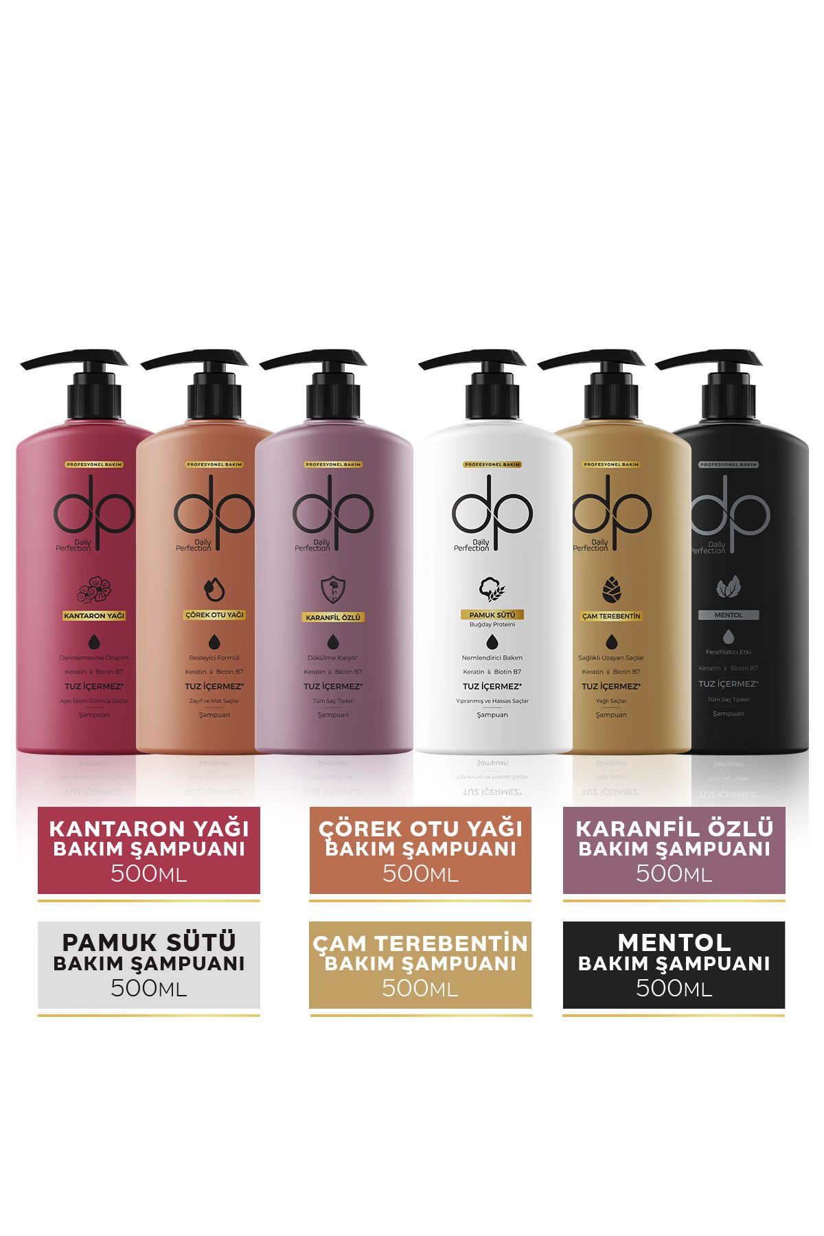 DP Şampuan 500 ml X 6 Adet Karışık Set