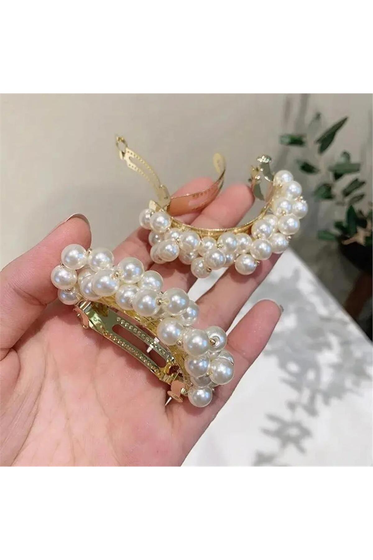 So Much Accesories So-Much Yeni Model Full İncili Otomatik Toka görsel 4
