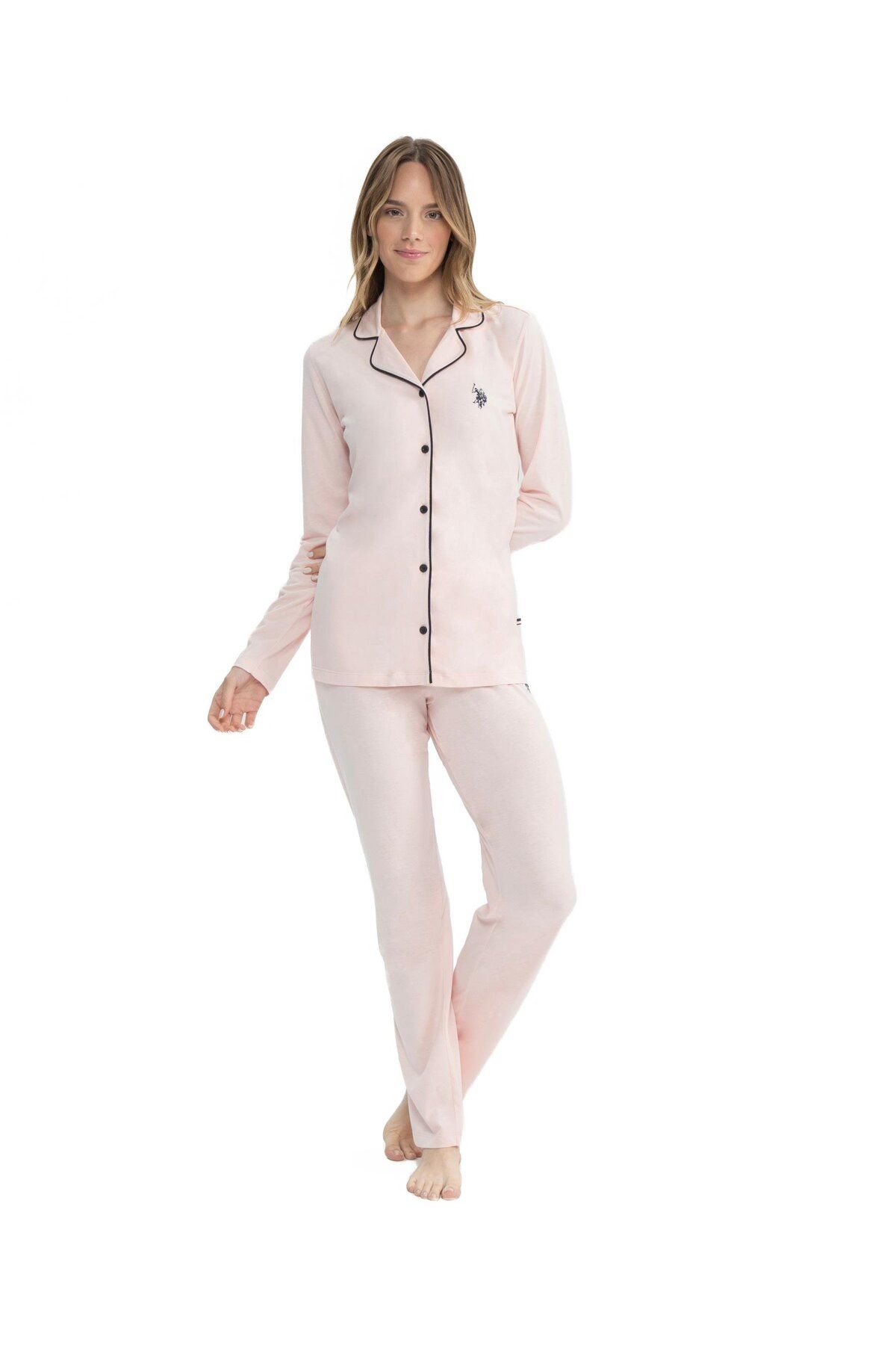 U.S. Polo Assn. U.S. Polo Assn. - Kadın Pembe Boydan Patlı Pijama Takımı