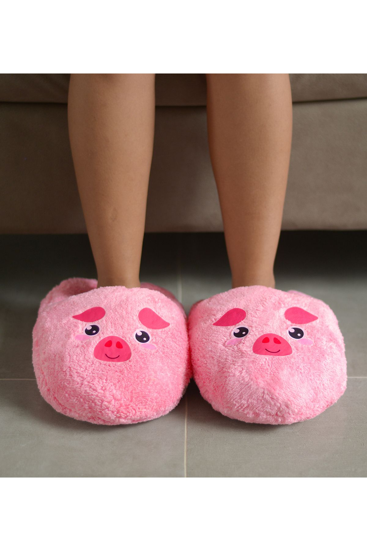 Pandamkee-Loose Size Plush Slippers with Cute Animal Pattern 2