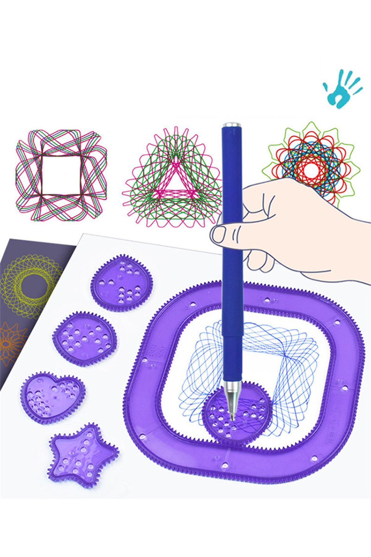 Choice-Multi-function Geometric Ruler Drawing Painting Spirograph Tools Kit for Children Educational Col... 7