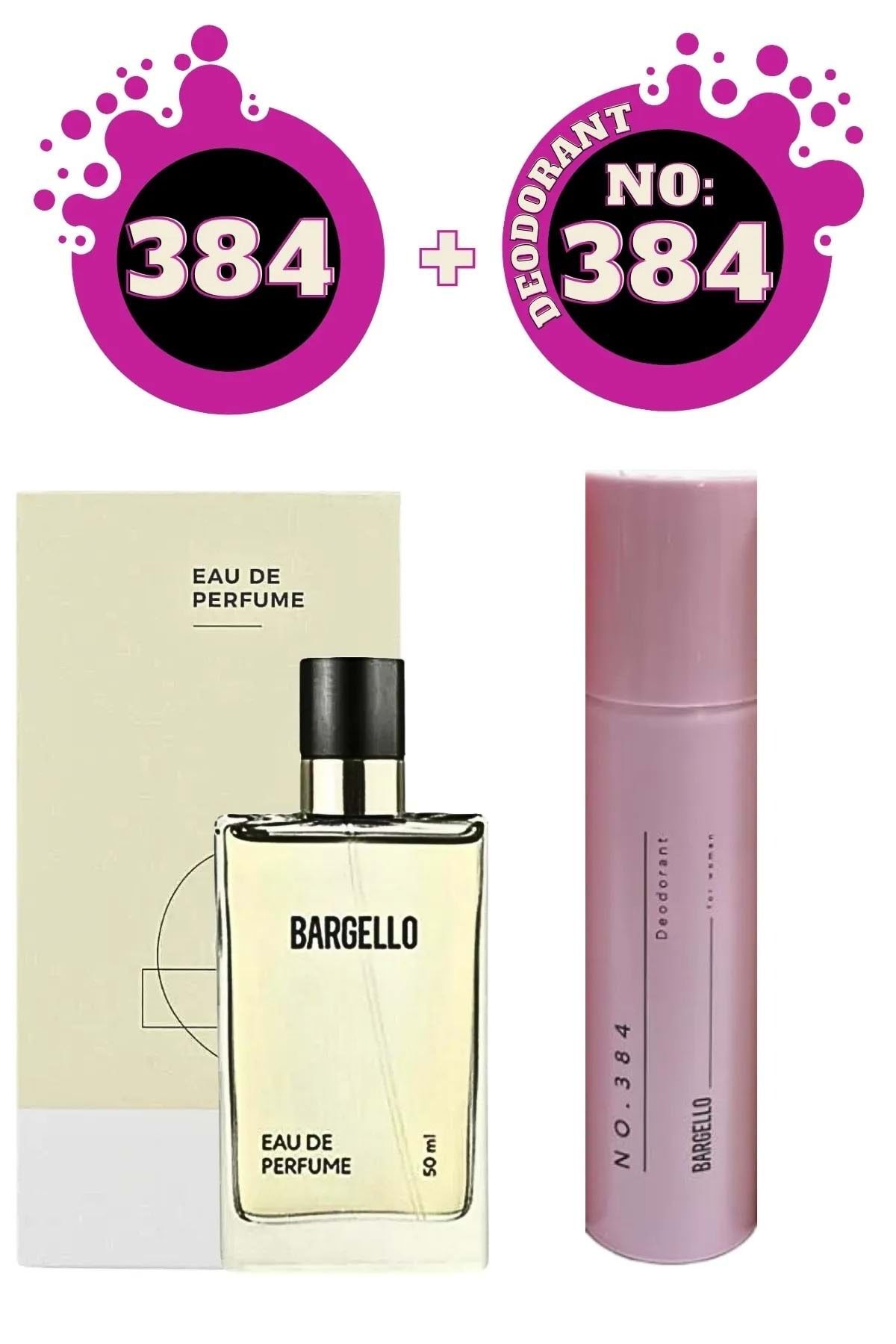 عطر زنانه 384 Edp Floral 50 ml + No:384 Deodorant 150 ml Bargello