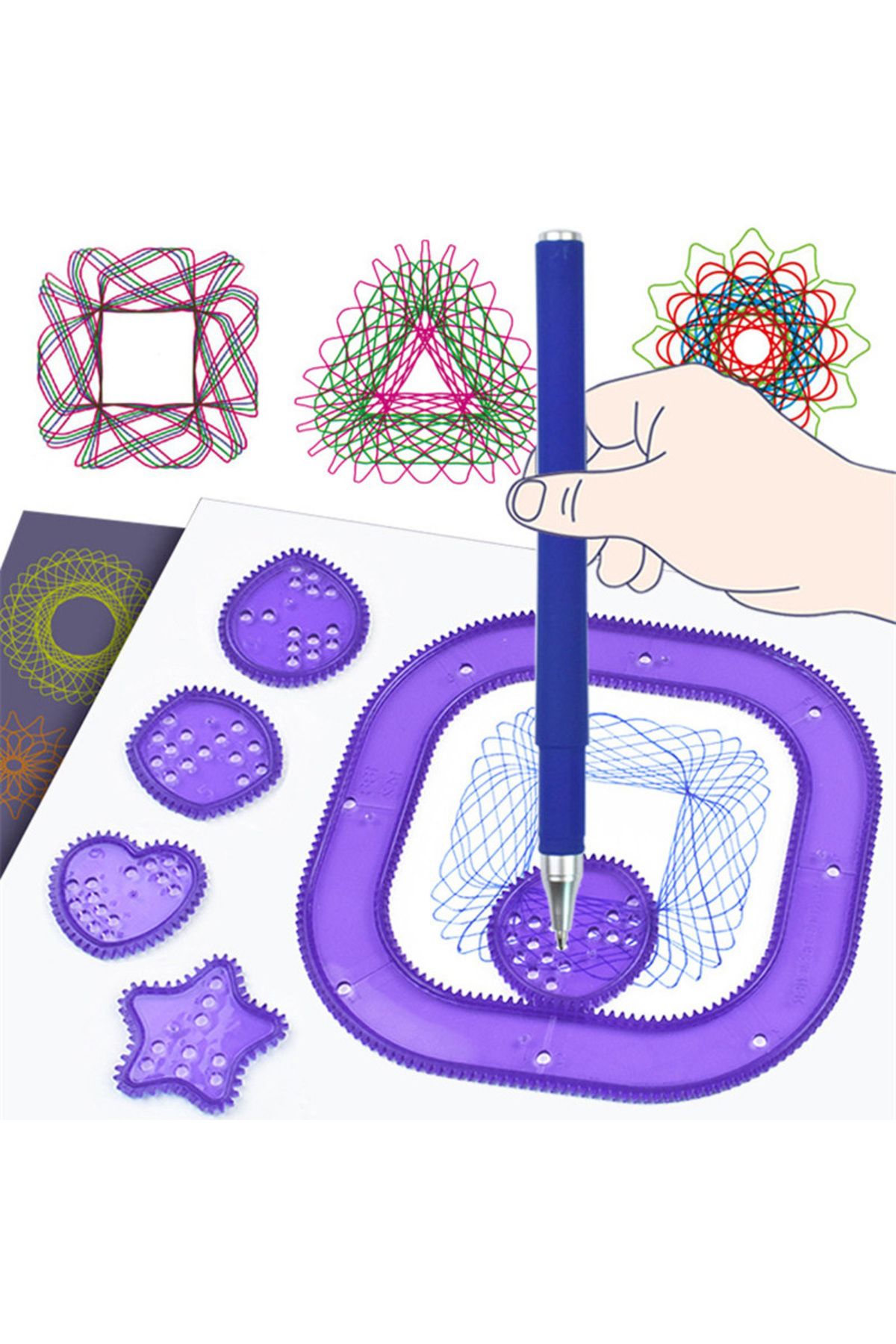 Choice-Multi-function Geometric Ruler Drawing Painting Spirograph Tools Kit for Children Educational Col... 8