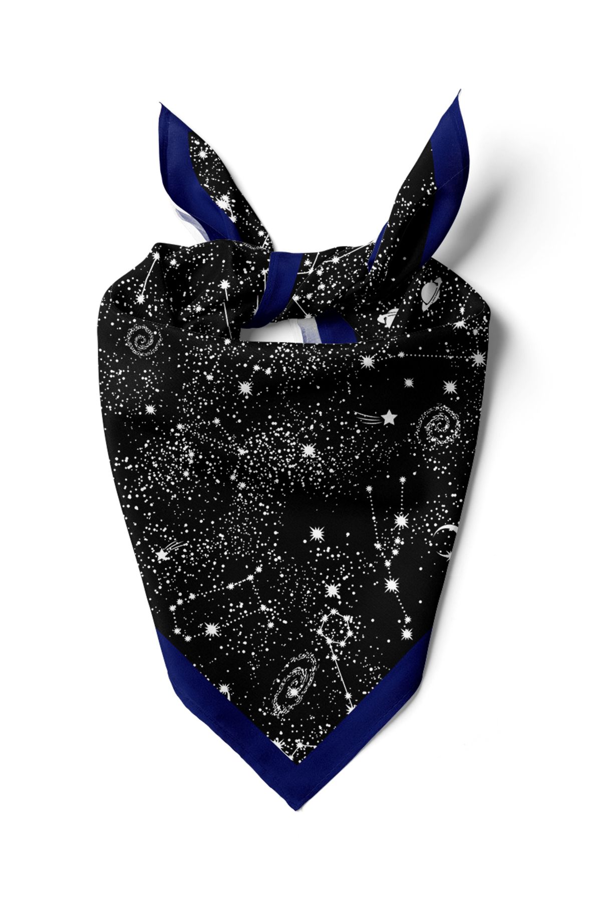 Modabutik-Night Star Patterned Bandana / Scarf Dgdg0442_22 70X70 1