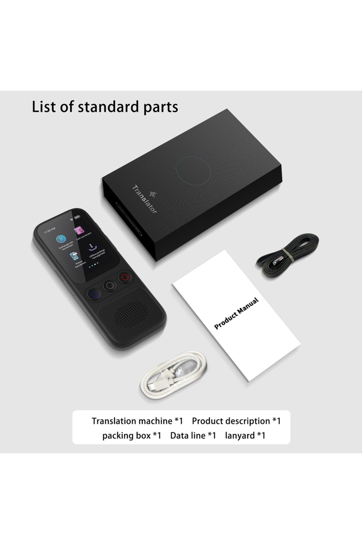 Arealer-Portable Language Translator Device Simultaneous Interpretation Support Voice Video Recording Tex... 7