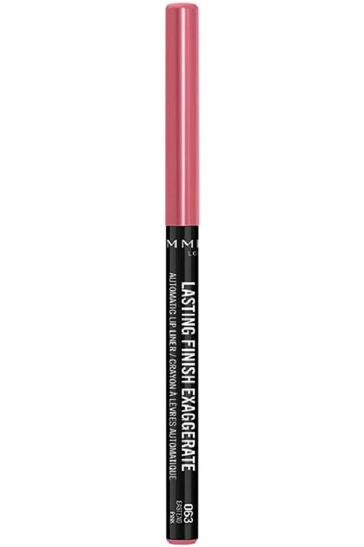 Rimmel-قلم تحديد الشفاه الأوتوماتيكي Lasting Finish Exaggerate - 63 - Eastend Pink، 0.25 جم 1