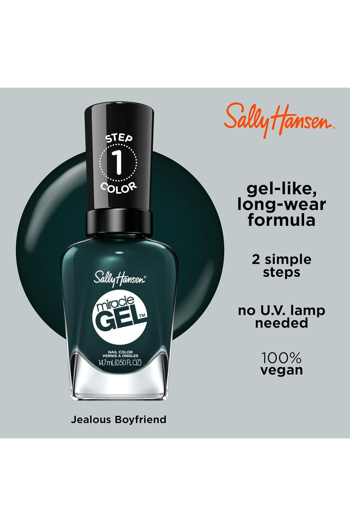 Sally Hansen-Miracle Gel™ Nail Polish - 676 - Jealous Boyfriend, 14.7ml 4