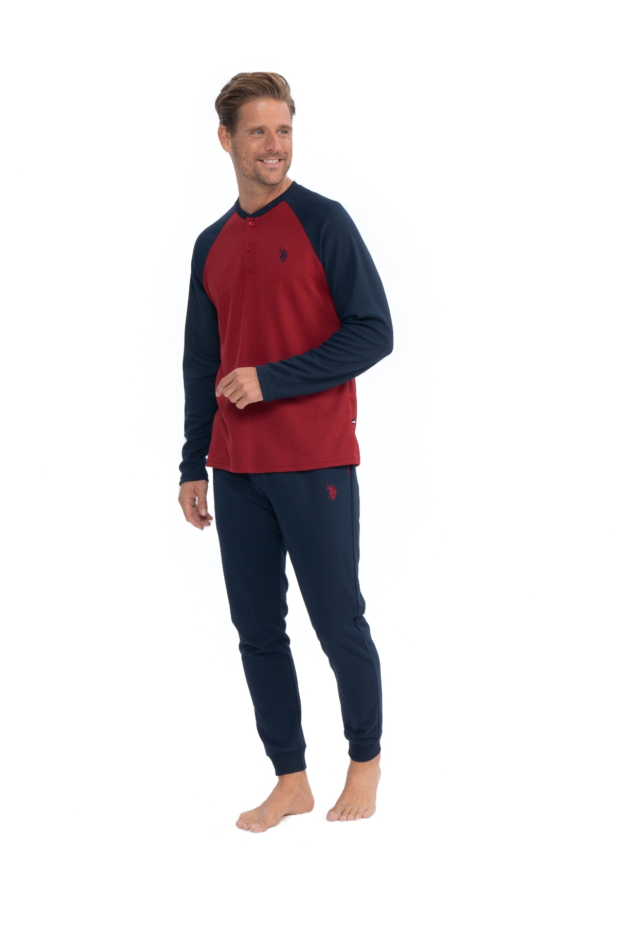 یو اس پولو ست لباس خواب آستین بلند یقه گرد مردانه U.S. Polo Assn.