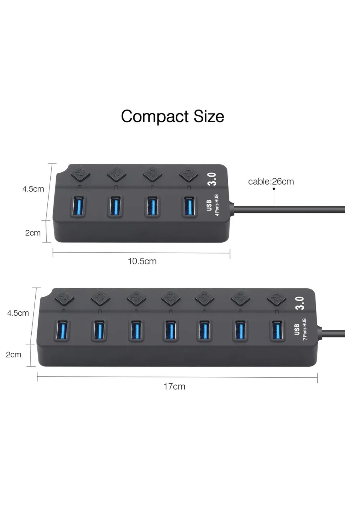 Choice-موزع USB 3.0، موزع USB 2.0، محول USB 4 في 1، متعدد المنافذ، مفتاح طاقة مستقل، موسع 30 سم... 7