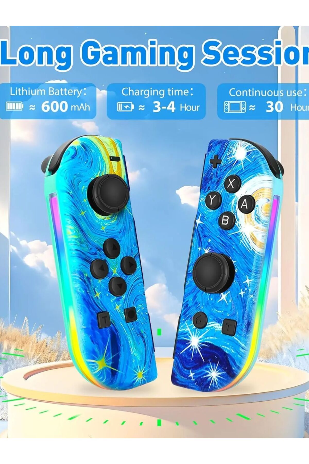 Storm Wyrm-Wireless joystick for switch game small pad with rgb light joy-02, characteristic pattern 8