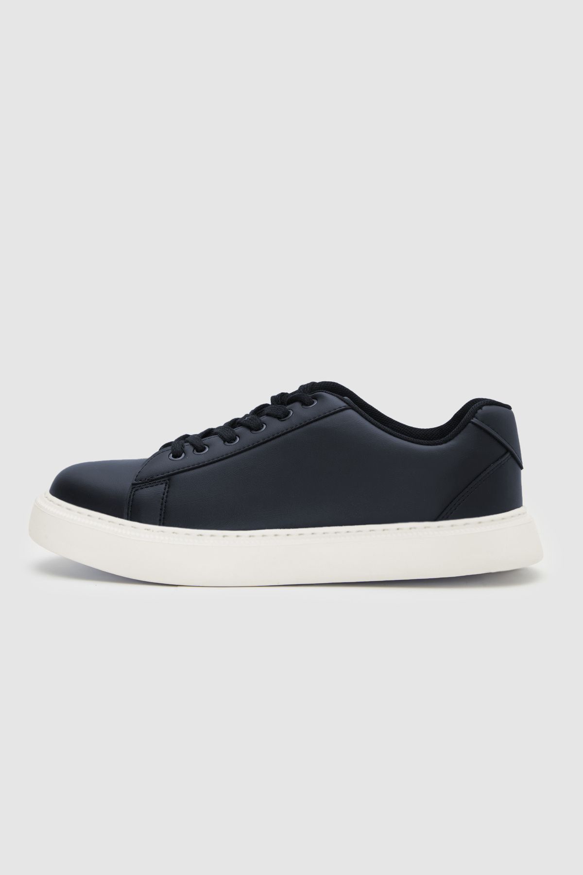 Twn-White Thick Sole Navy Blue Sneakers - Lace-Up Shoes 2