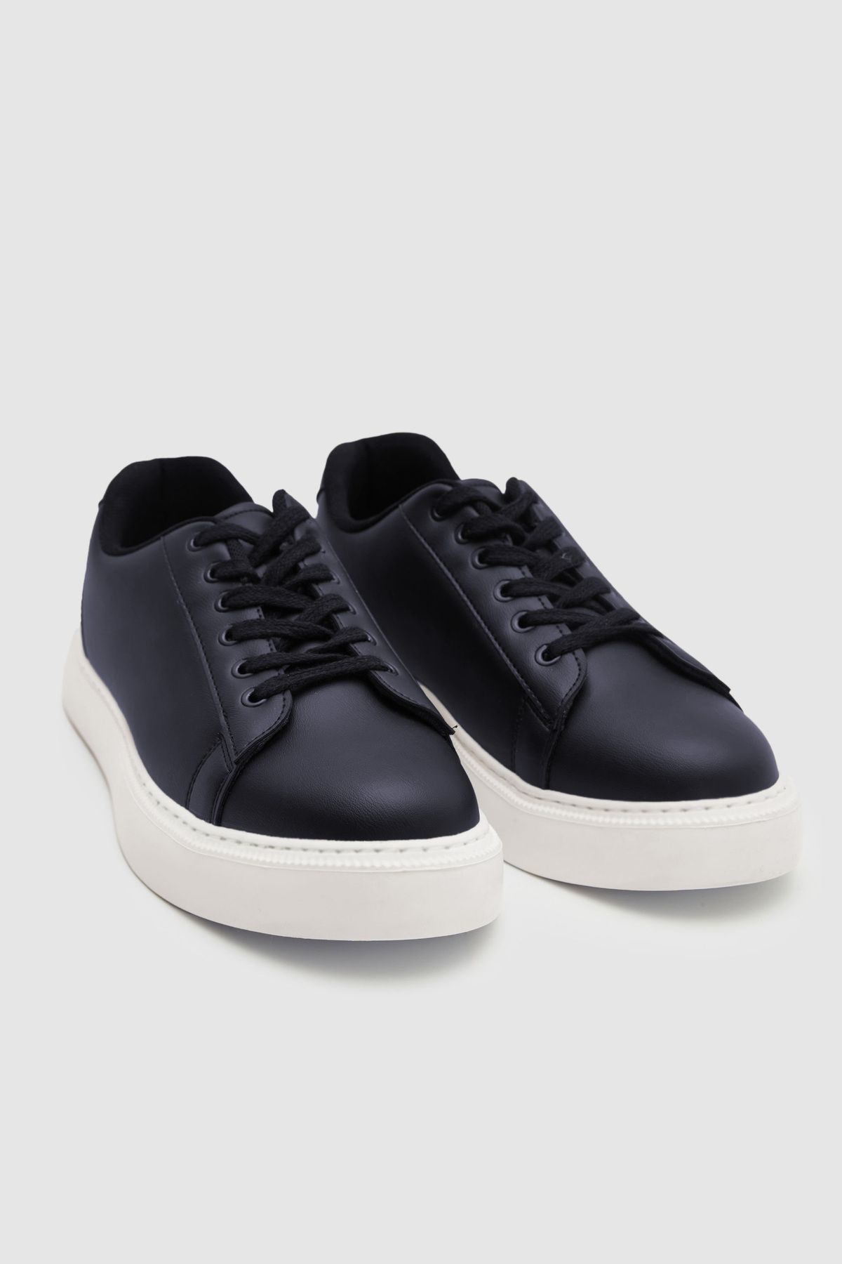 Twn-White Thick Sole Navy Blue Sneakers - Lace-Up Shoes 1