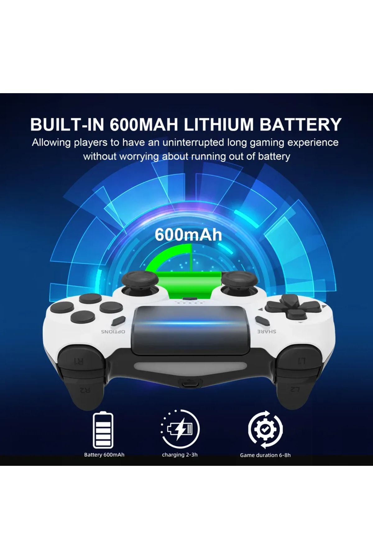 Choice-GAMINJA Wireless Gamepad 6-axis Gyroscope Dual Vibration With touch pad For PS4 PS3 Console Compu... 5