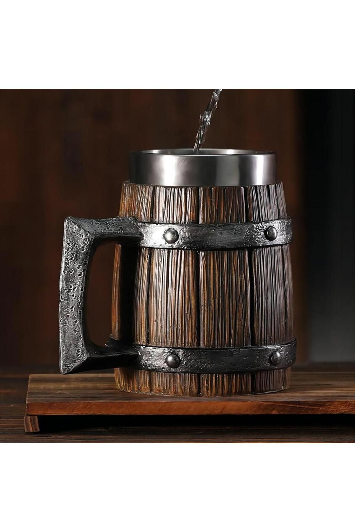 Choice-Hot-selling Wooden Barrel Beer mug , Large-capacity  Coffee mug Water bottle ,Tazas de café with ... 8