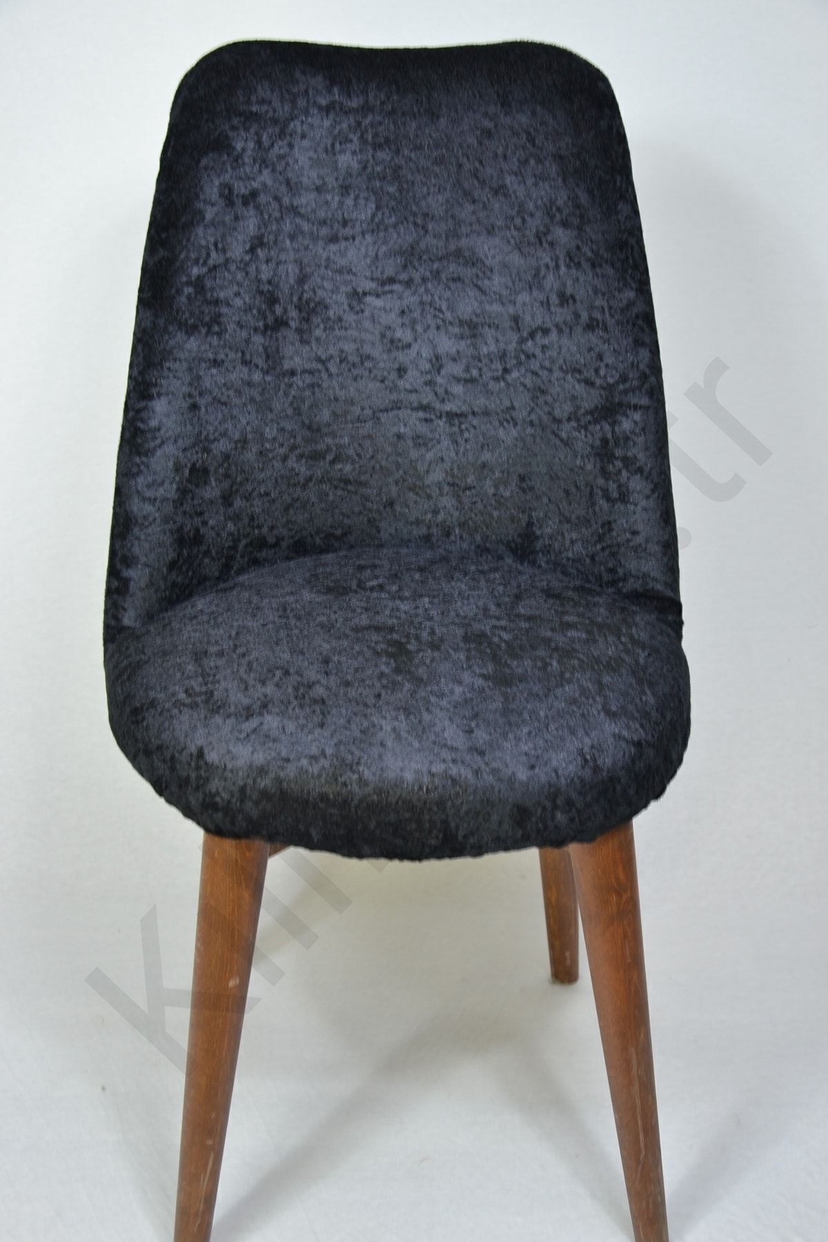 kılıfteks-Velvet Black Retro Oval Chair Cover 6