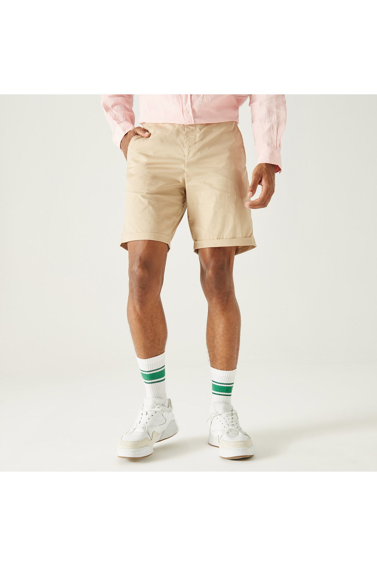 ست گرمکن سایز بزرگ نود مردانه برمودا باری باریک متناسب Lacoste