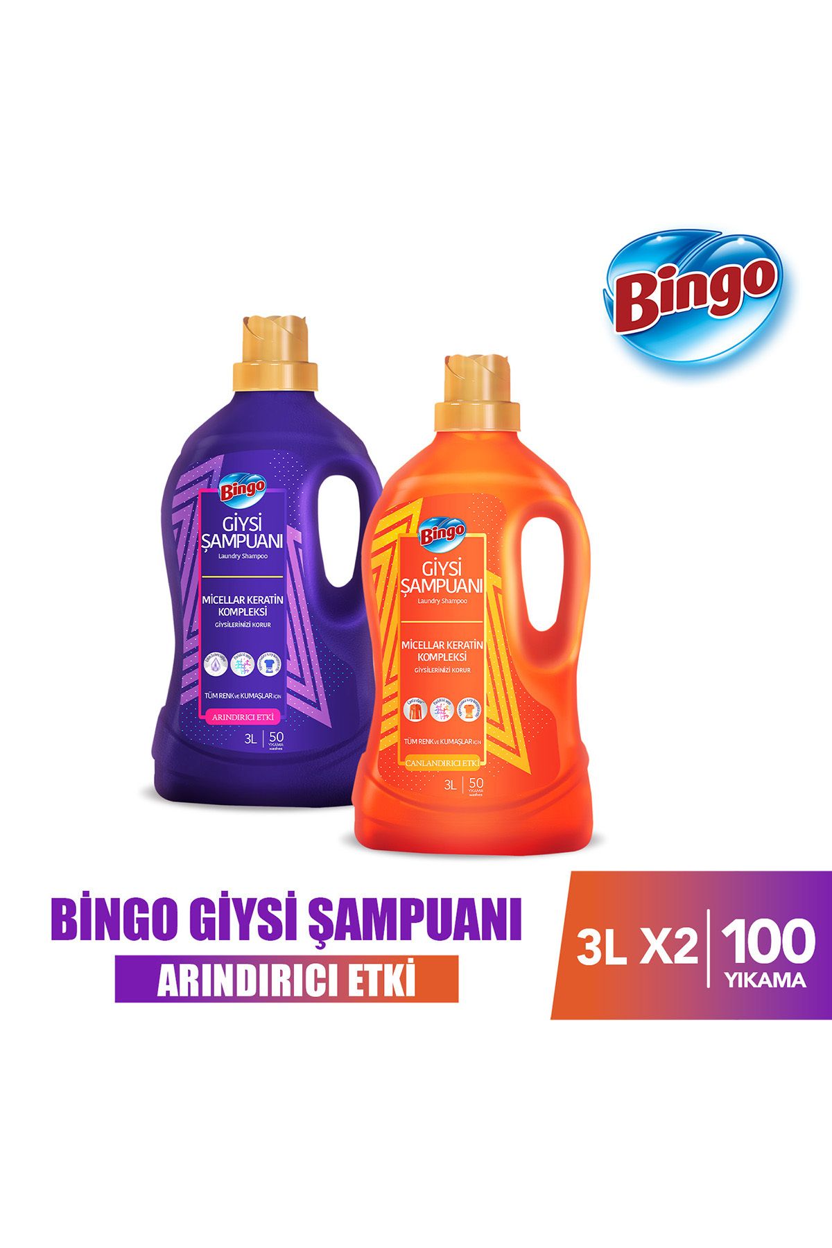 Bingo Giysi Şampuanı Karma Paket 3l 2'li