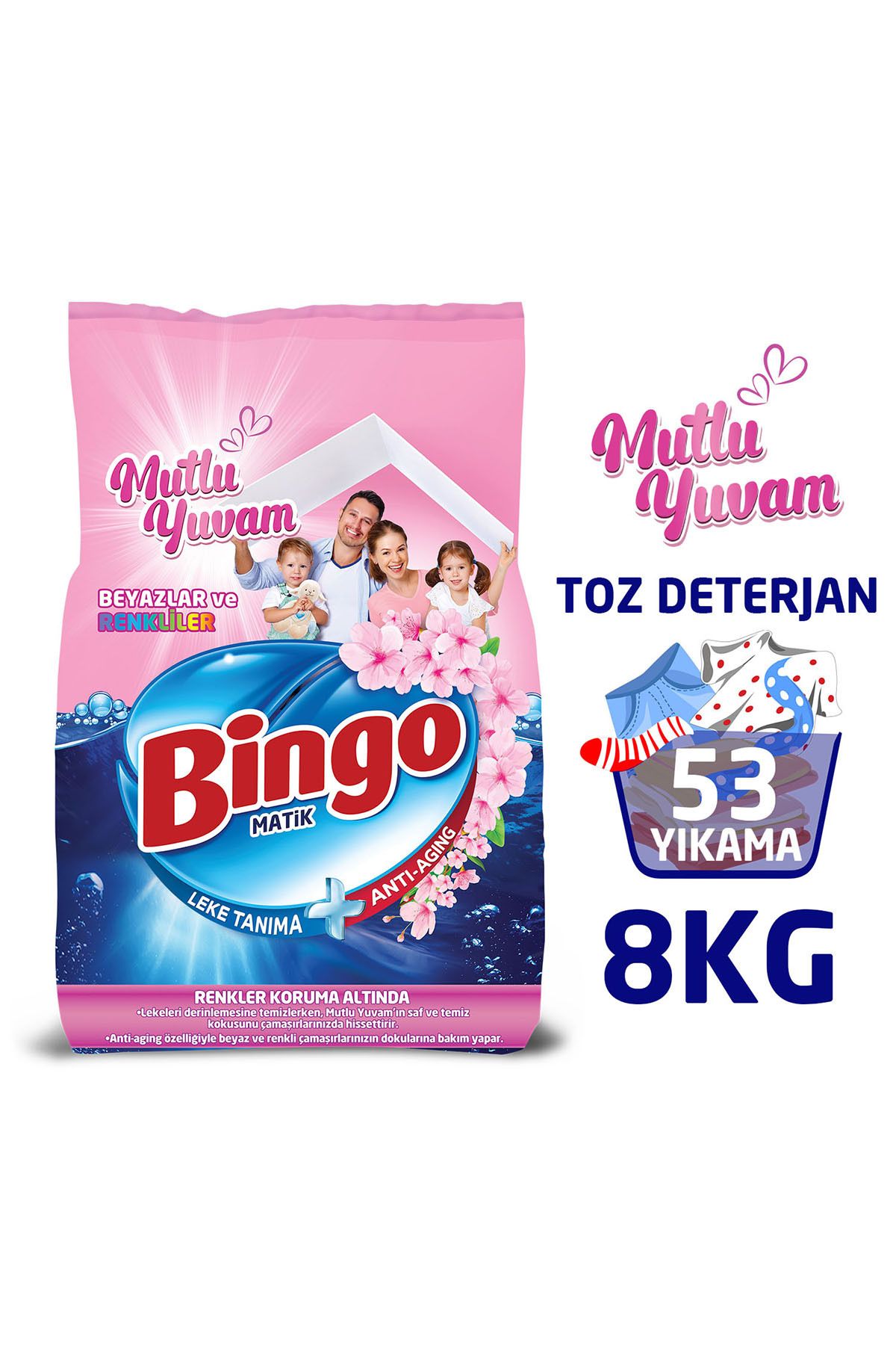 Matik Mutlu Yuvam Renkli Ve Beyazlar Toz Çamaşır Deterjanı 8 Kg