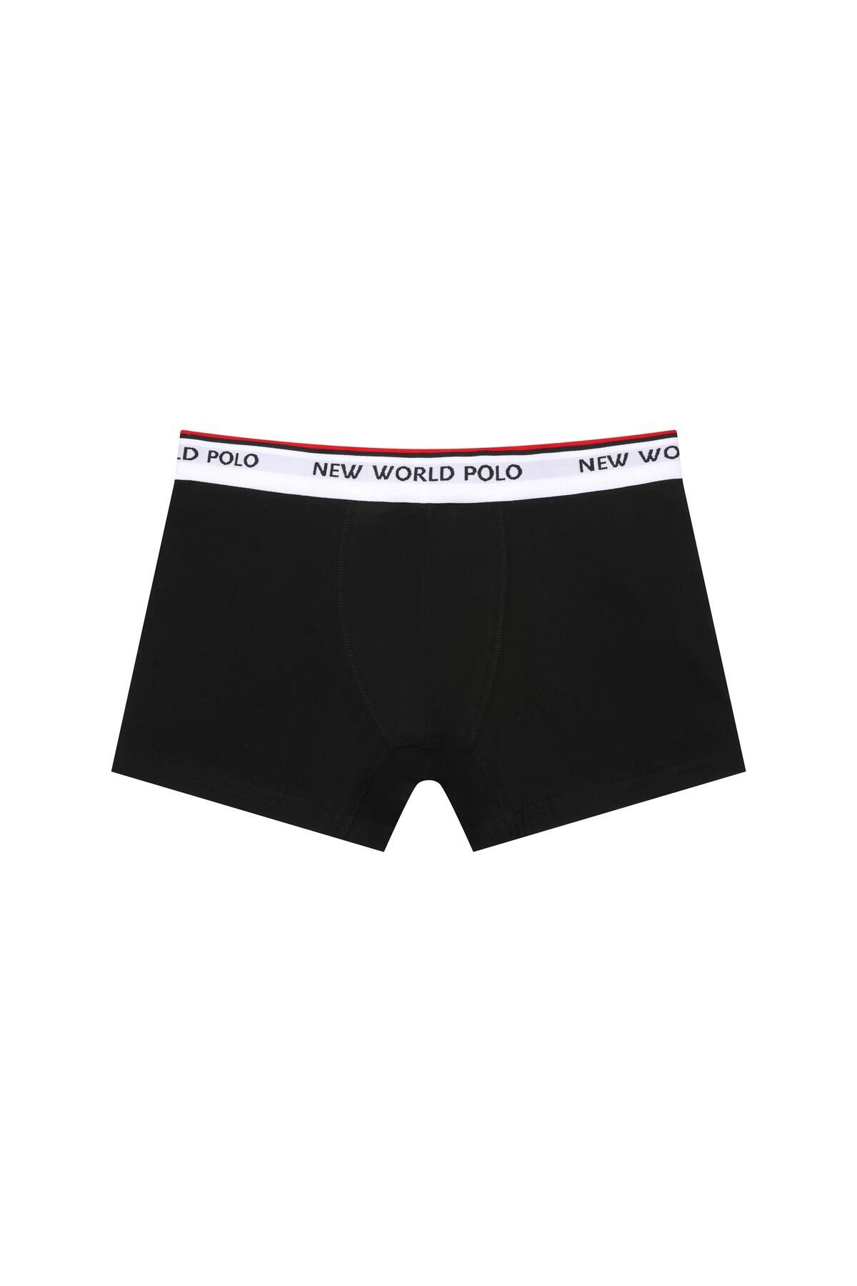 NEW WORLD POLO-Boxer de bază din 3 piese Set boxer negru din Lycra 23ssm1003 4