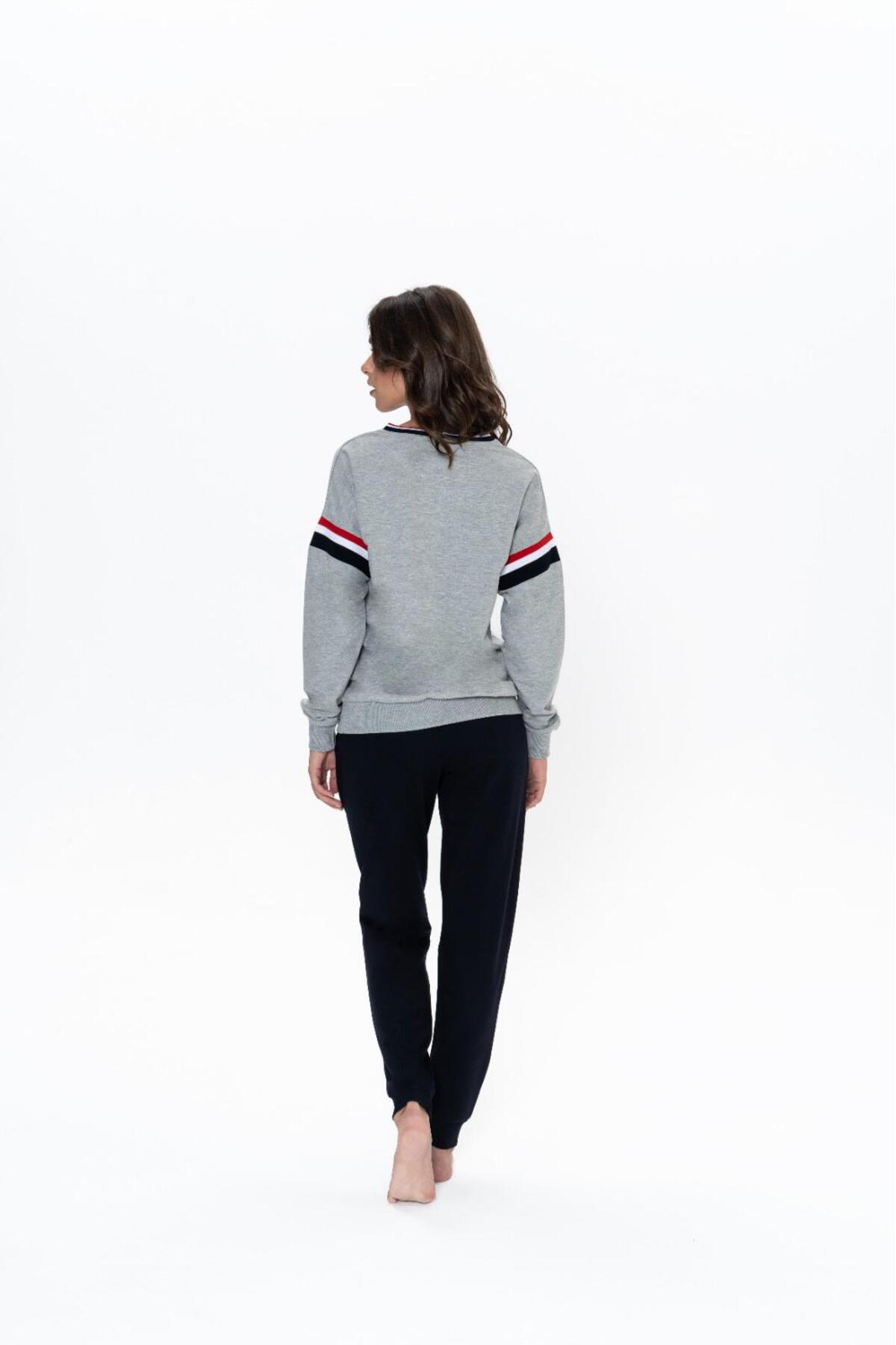 ست پیژامه زنانه U.S. Polo Assn.، ۱۰۰٪ پنبه، دو نخ، آستین بلند مدل 17071 — 4