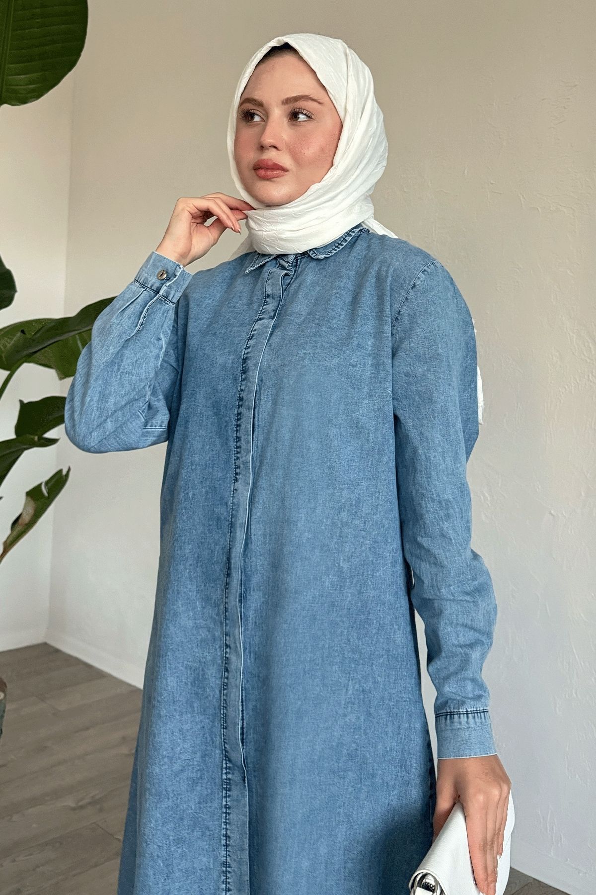 InStyle-Tasseled Blue Long Tunic 3