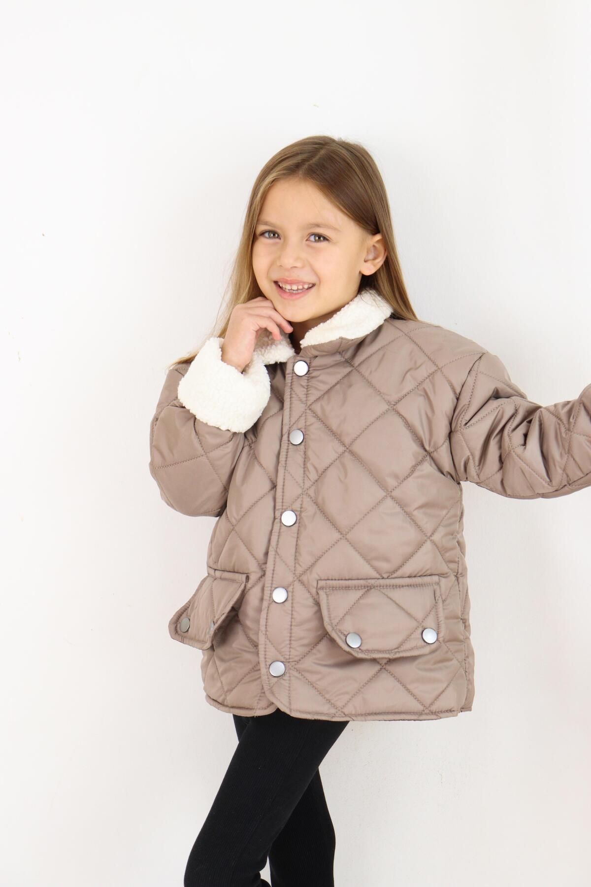 MiaBaby-Lamb Welsoft Detailed Quilted Girl's Coat 5