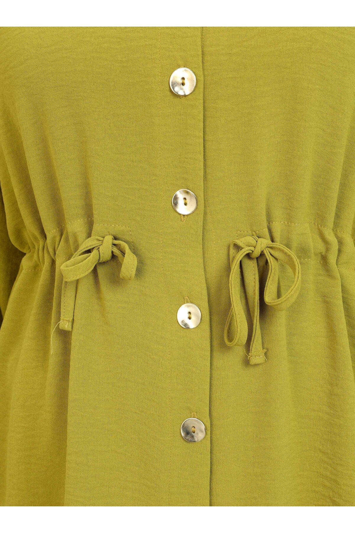 Refka-Aerobin Waist Drawstring Detailed Tunic&Pants Double Set - Fat Green - 4
