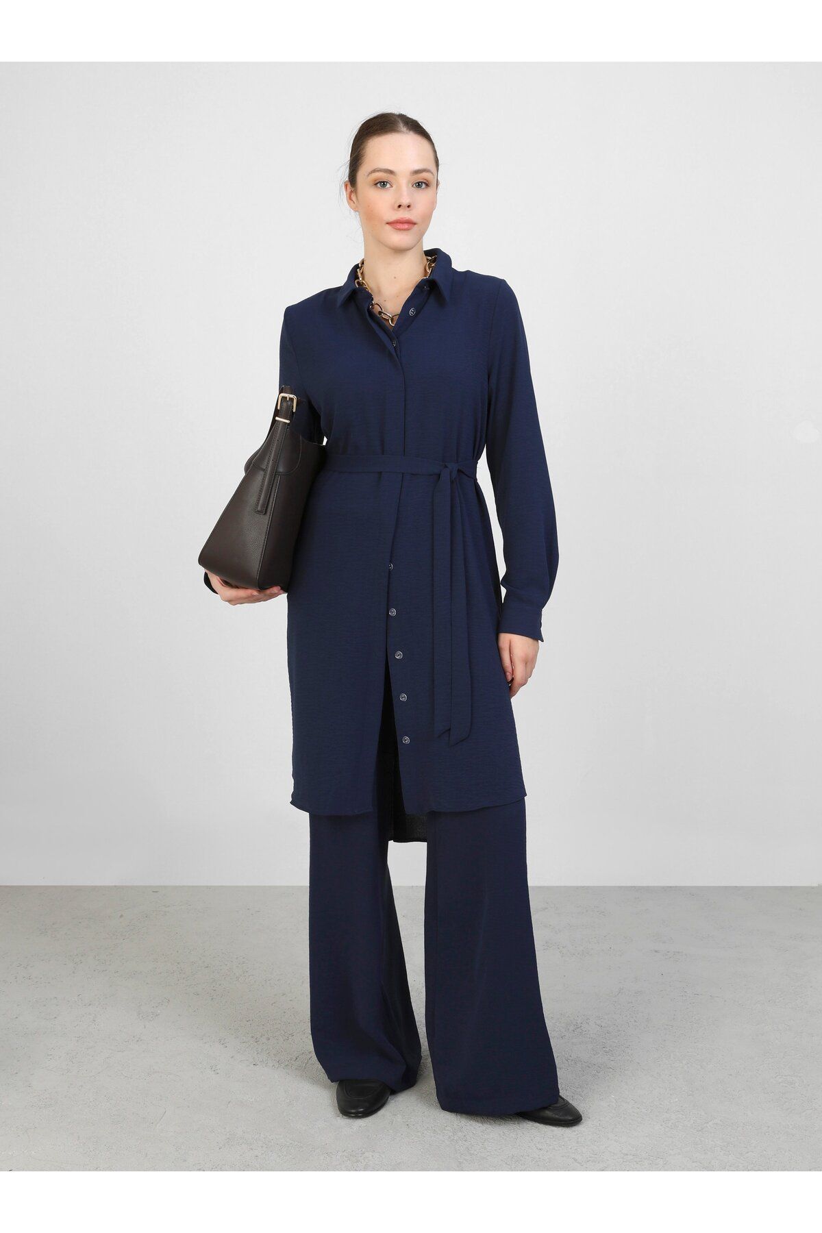 Refka-Aerobin Navy Blue Shirt and Trousers Set - Refka 1