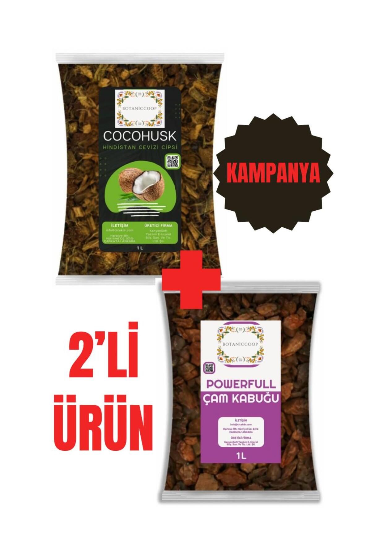 botaniccoop 2'li SET Çam Kabuğu ve Hindistan Cevizi Kabuğu