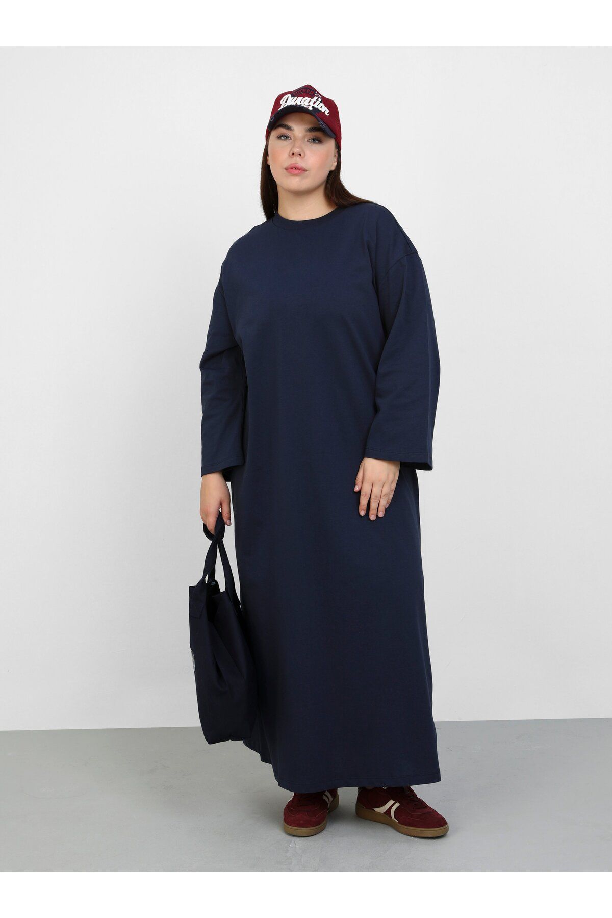 ALİA-Rochie Oversize Tricotata Marime Plus - Bleumarin - Alia 1