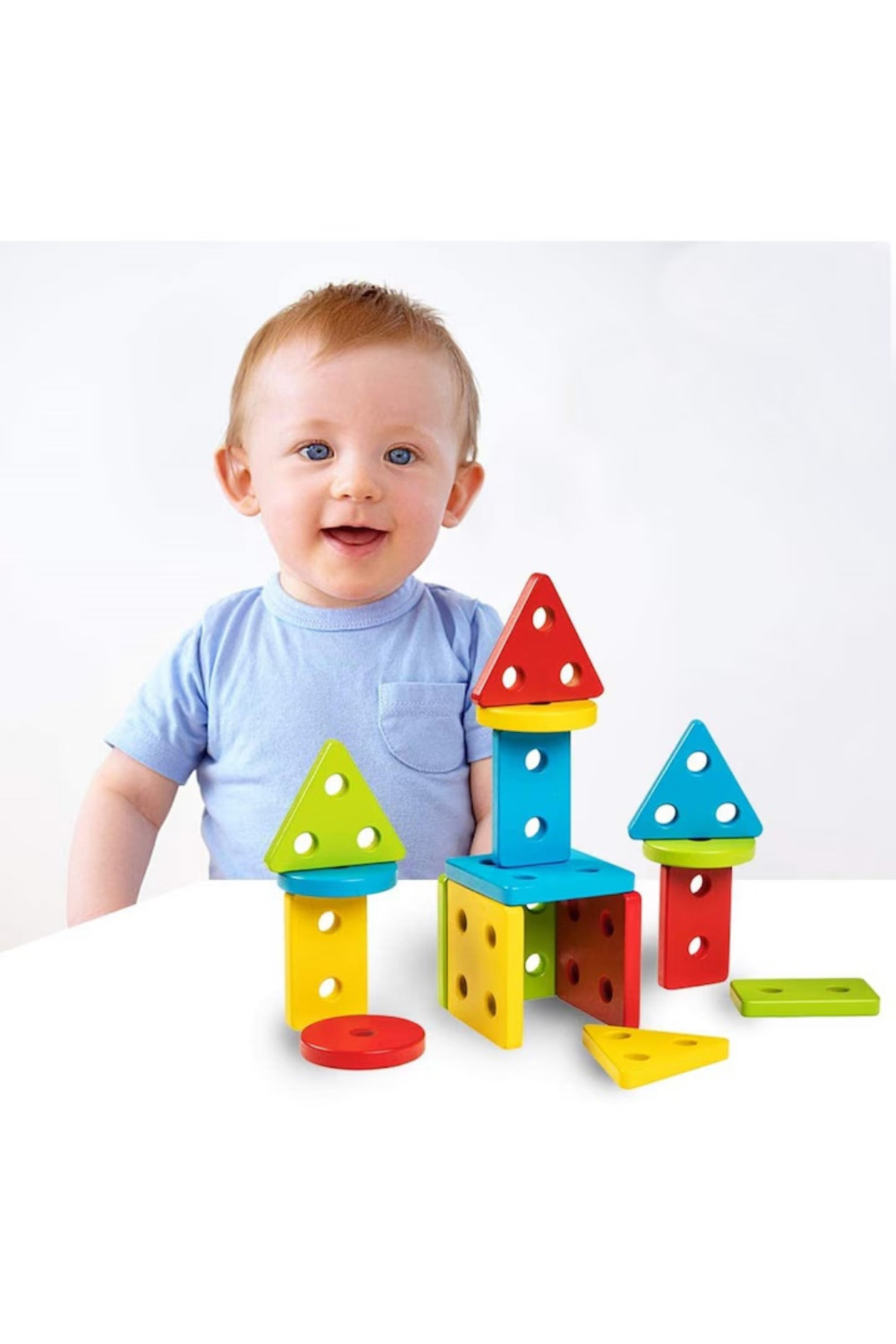 مجموعه ۴ عدد پریز چوبی با اشکال هندسی