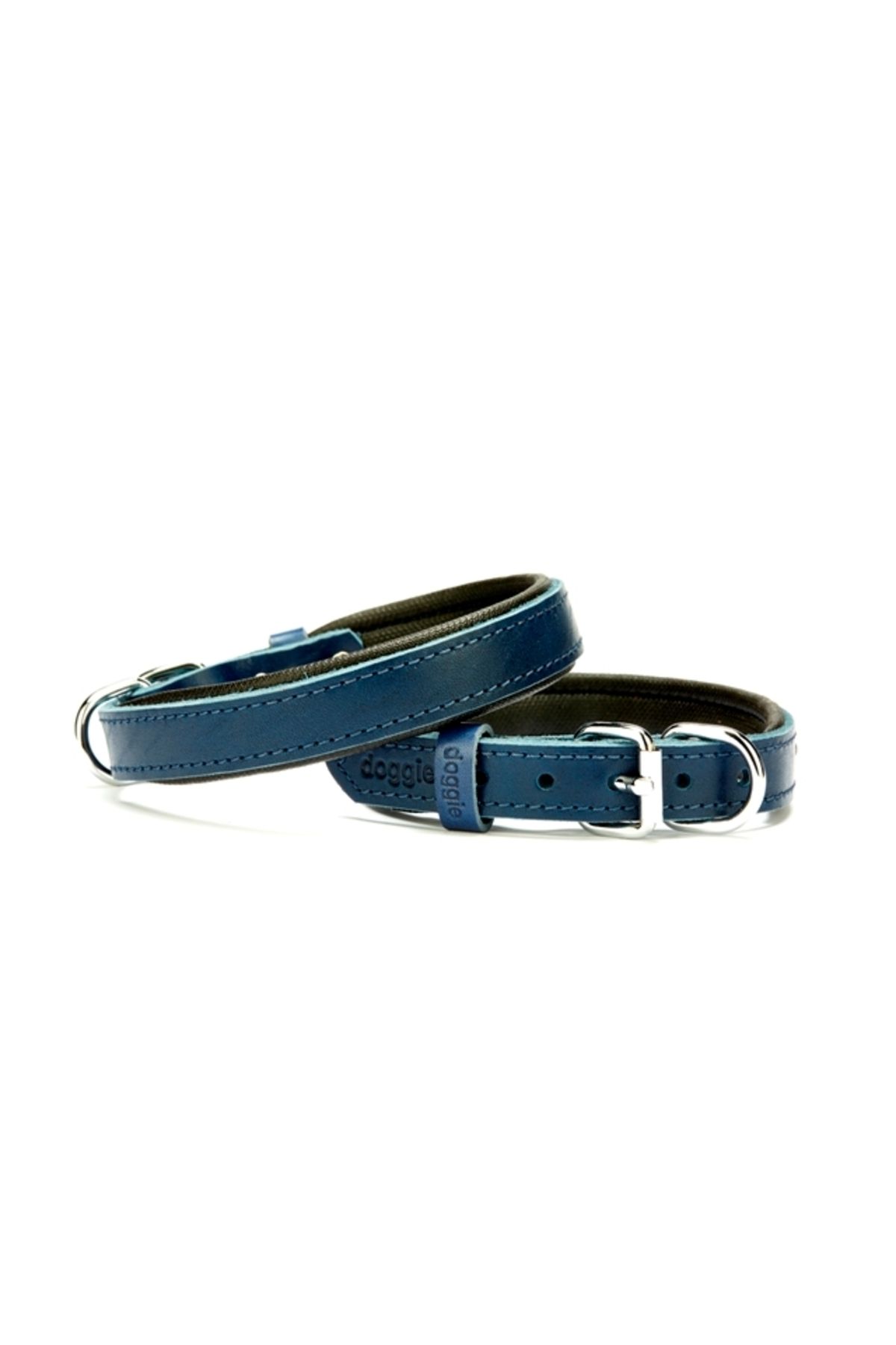 FAYMEM GLOBAL El Yapımı Konforlu Deri Köpek Tasması 2x30-35 cm Mavi
