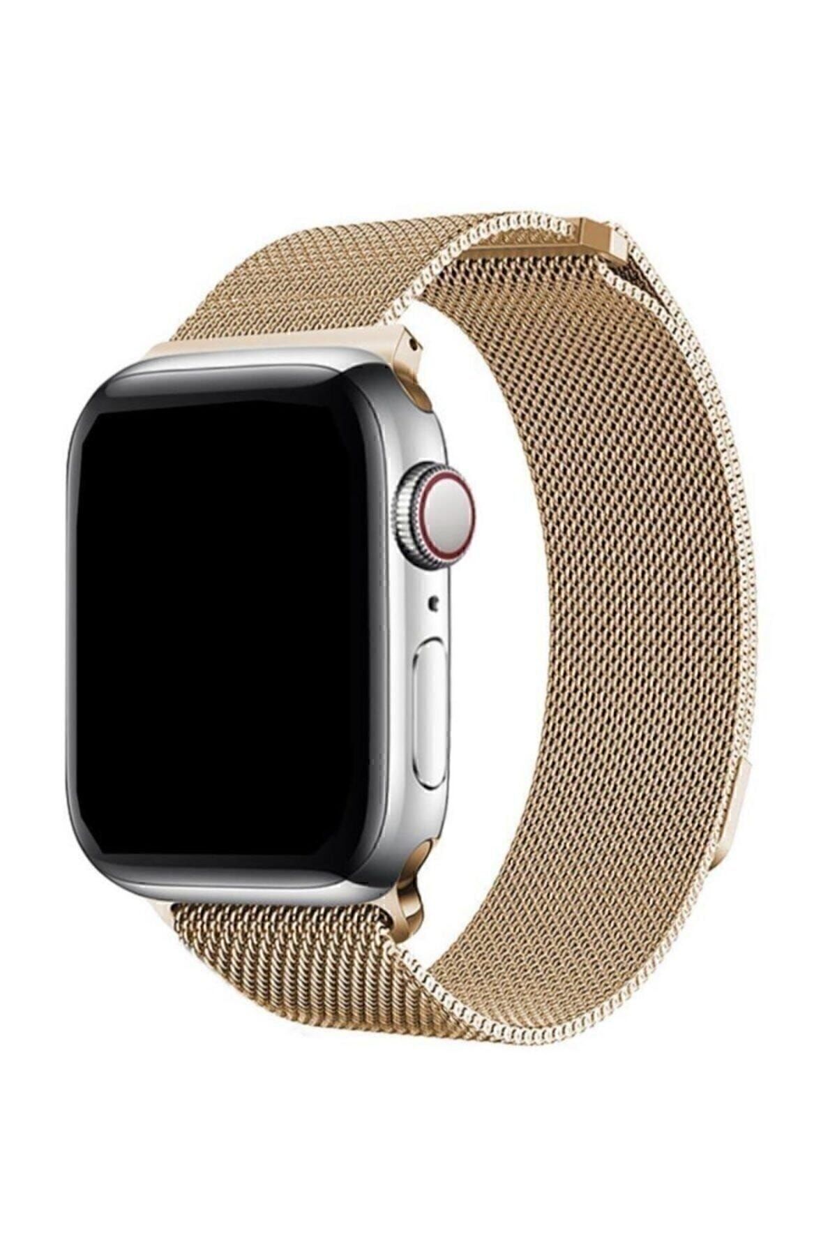 Cimricik Apple Watch 2 3 4 5 42 Mm 44 Mm Uyumlu Hasır Metal Milano Kordon Kayış