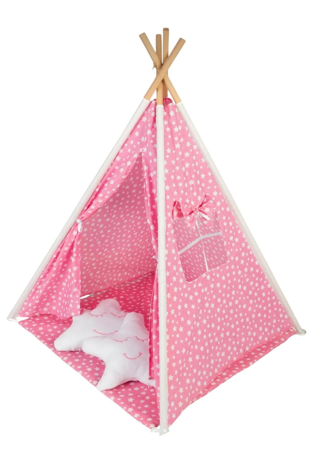 bibebe Kızılderili Çocuk Oyun Çadırı Evi Play Tent ( Alt Minder Genişliği 75 Cm)