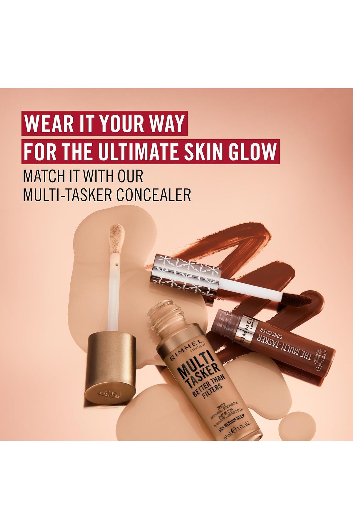 Rimmel-Multi-Tasker  Face Primer, Glow Booster and Highlighter - 006 - Medium Deep, 30ml 4
