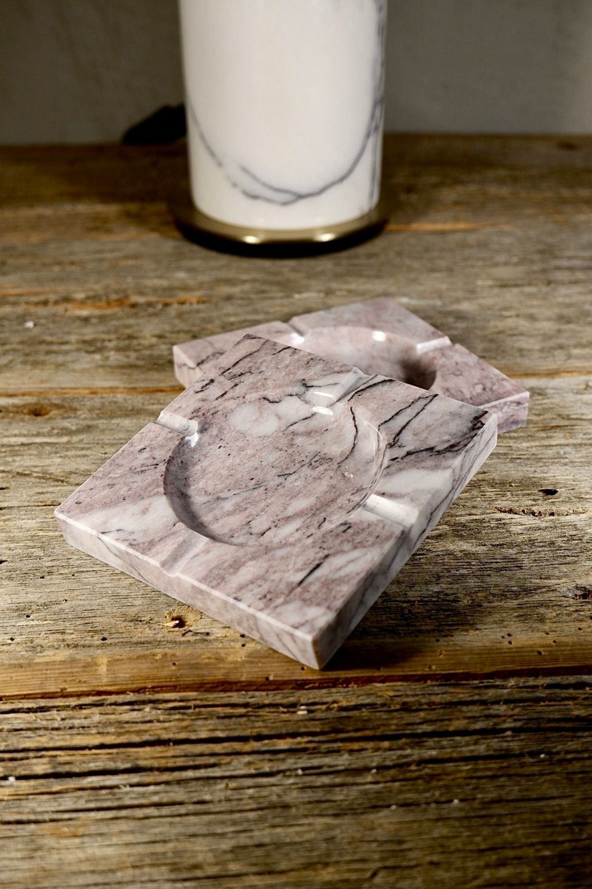 Voodo Concept-Pink Lilac Marble Ashtray 12 X 12 X 2 cm 2