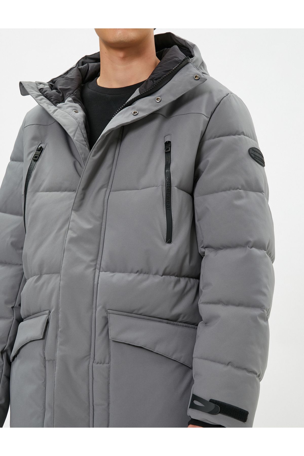 Koton-Hooded Puffer Jacket with Zipper and Pocket Detail and Snap Buttons 5