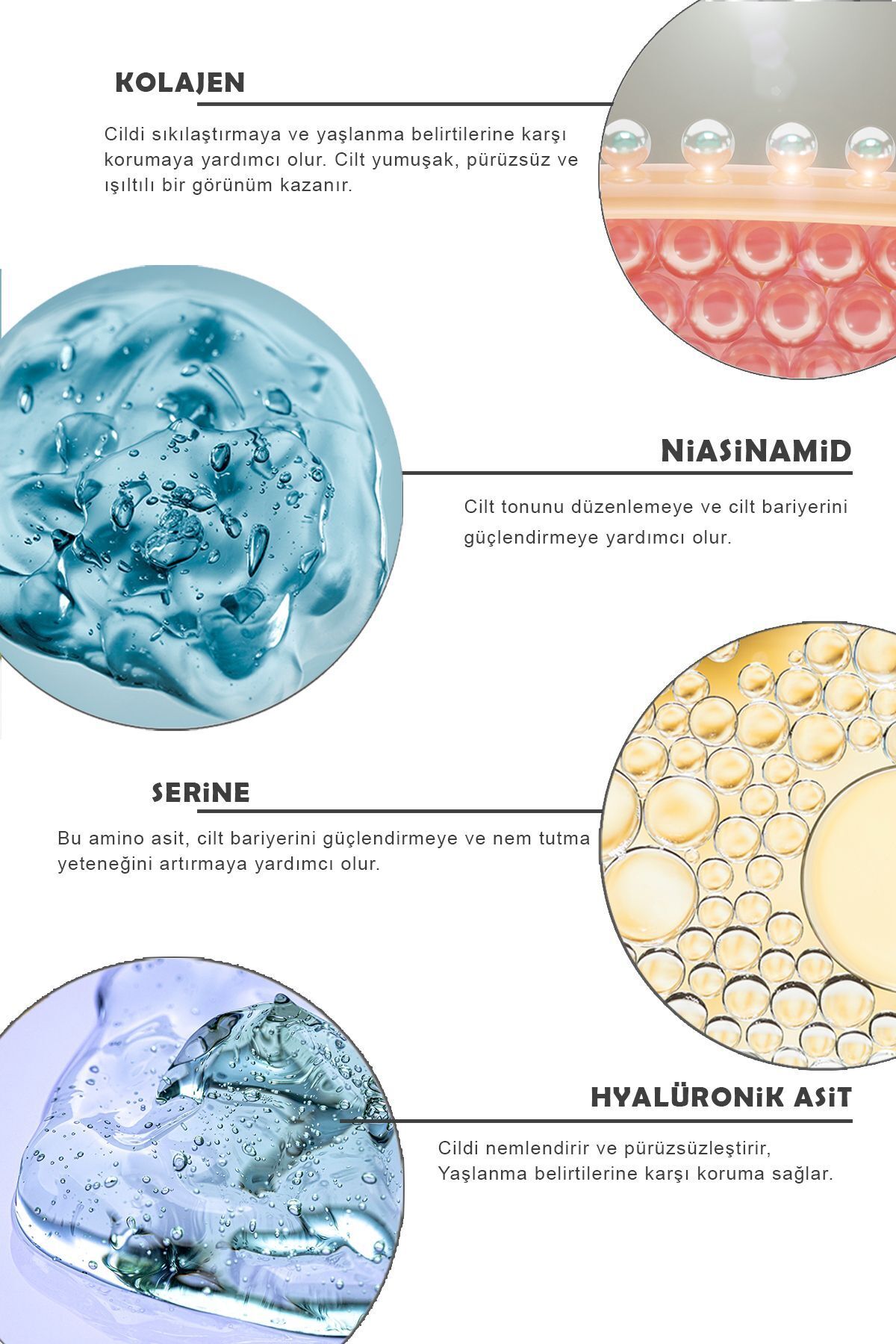 Hyaluronik Asit ve Kolajen Etkenli Yaşlanma Karşıtı Cilt Bakım Serumu 30 ML — TYCPSEU2YN169100268123621 — تصویر 3 از 6