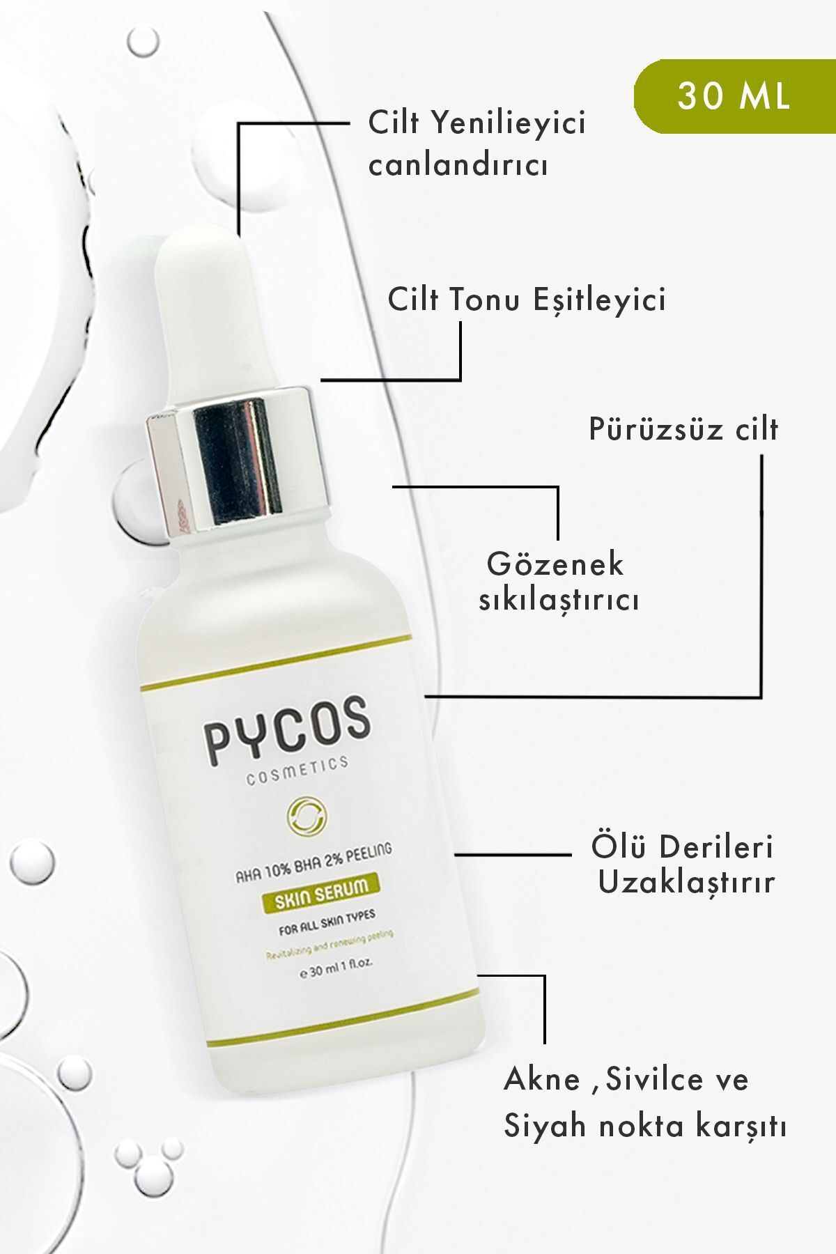 Aha %10 Bha %2 Peeling Canlandırıcı, Cilt Tonu Eşitleyici, Leke Karşıtı, Cilt Bakım Serumu 30ml — TYC7NI8OWN169099870952104 — تصویر 3 از 4